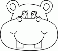 coloring picture of head of hippopotamus 